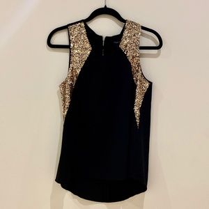 Gold Embellished Black Tank